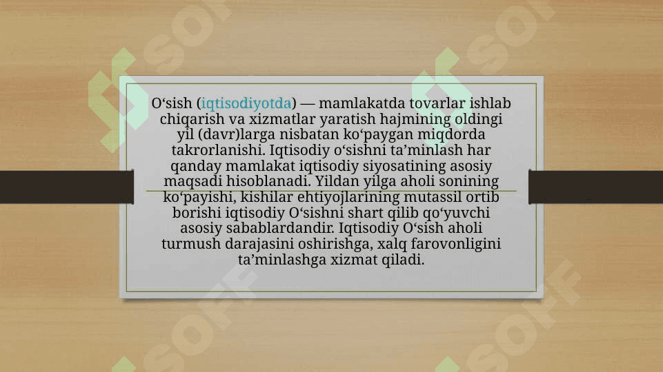 Iqtisodiy o’sish va     milliy boylik 3