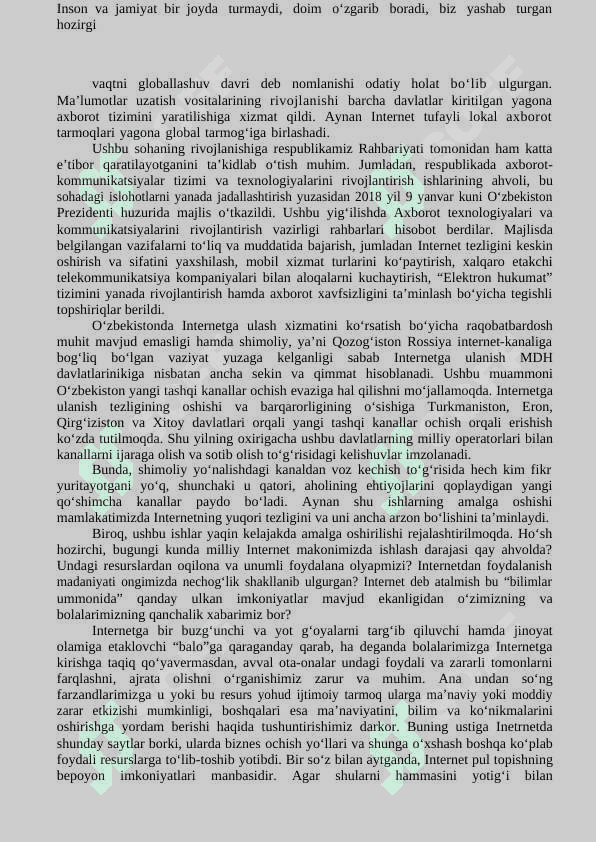 Media maydon va internet imkoniyatlari 3