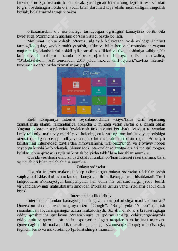 Media maydon va internet imkoniyatlari 4
