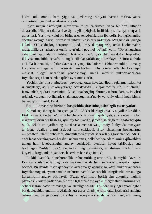 YETUKLIK VA KEKSALIK (GERONTOPSIXOLOGIYA) DAVRINING PSIXOLOGIK XUSUSIYATLARI. 4