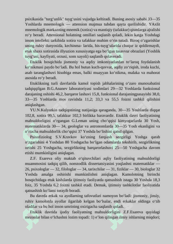 YETUKLIK VA KEKSALIK (GERONTOPSIXOLOGIYA) DAVRINING PSIXOLOGIK XUSUSIYATLARI. 5