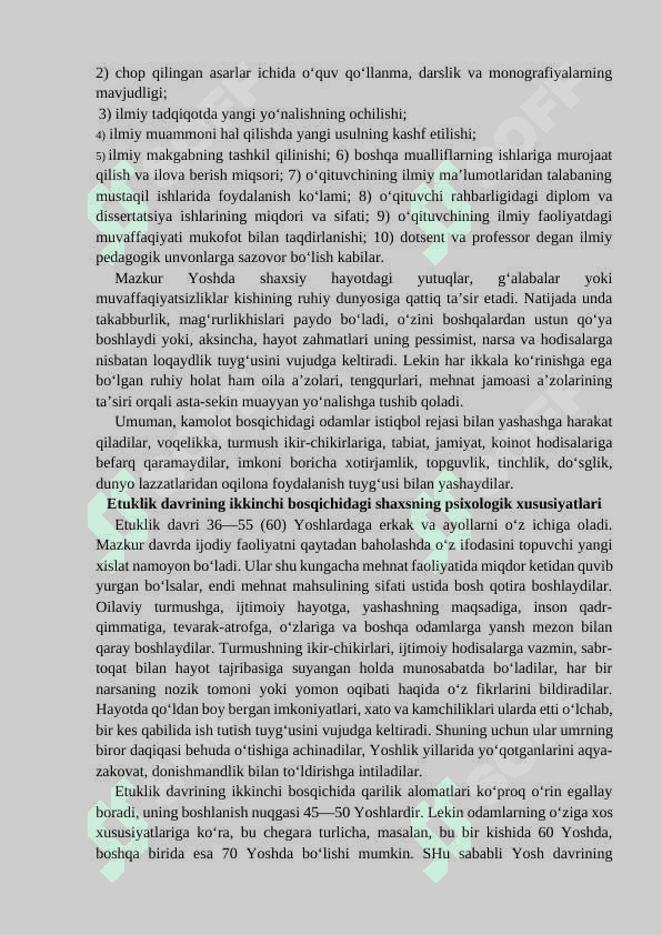 YETUKLIK VA KEKSALIK (GERONTOPSIXOLOGIYA) DAVRINING PSIXOLOGIK XUSUSIYATLARI. 6