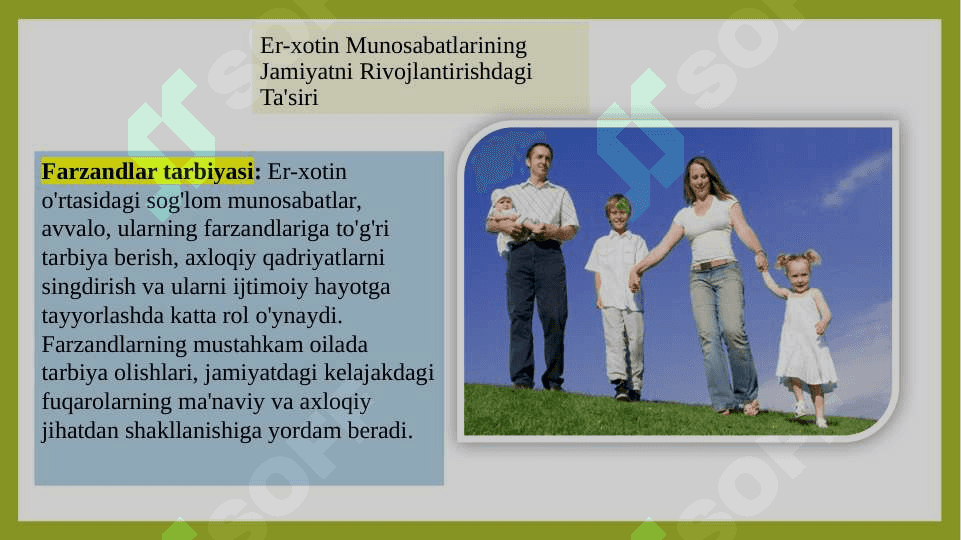 Mustaqil ish slayd Oila to'g'risida 3