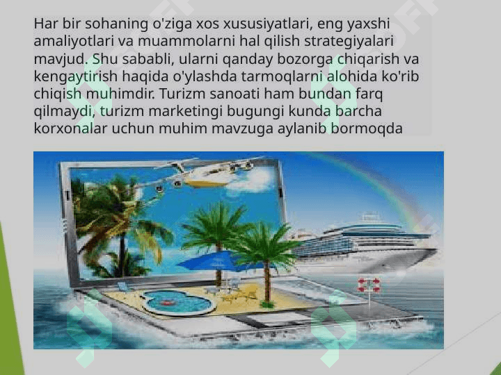 Mavzu: Turizmda marketing faoliyatlari tushunchasi 5