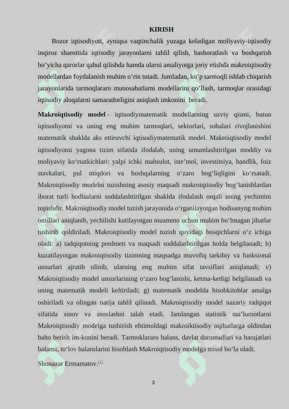 ASOSIY MAKROIQTISODIY MODELLARNING QIYOSIY TAHLILI 3