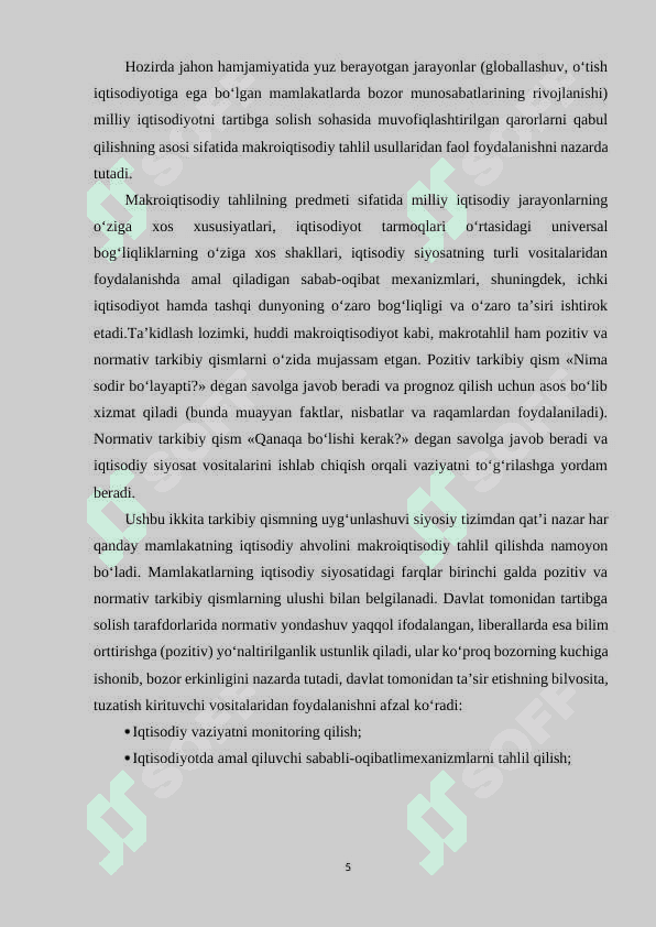 ASOSIY MAKROIQTISODIY MODELLARNING QIYOSIY TAHLILI 5