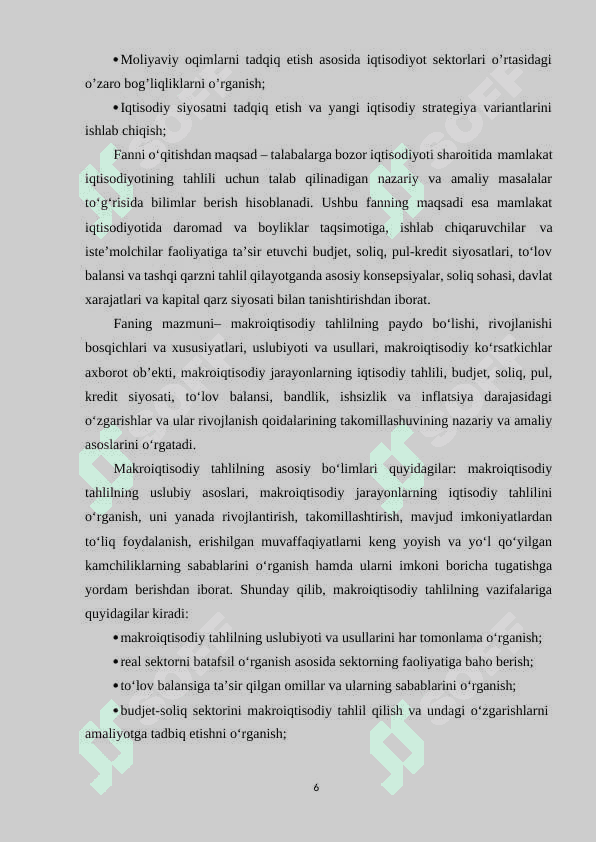ASOSIY MAKROIQTISODIY MODELLARNING QIYOSIY TAHLILI 6