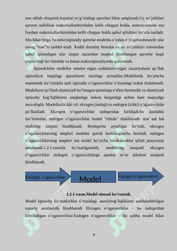 ASOSIY MAKROIQTISODIY MODELLARNING QIYOSIY TAHLILI 8