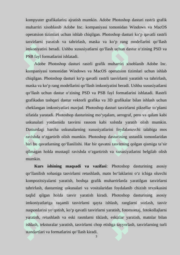 Adobe Photoshop dasturning oynalari bilan ishlash 3