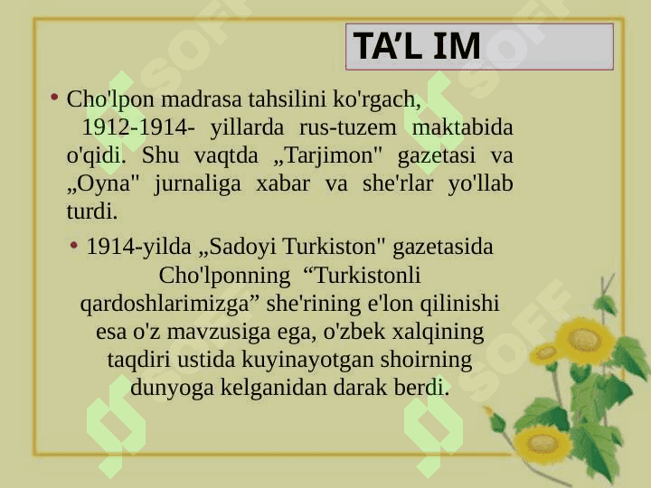 Abdulhamid Sulaymon o`g`li Cho`lpon 4