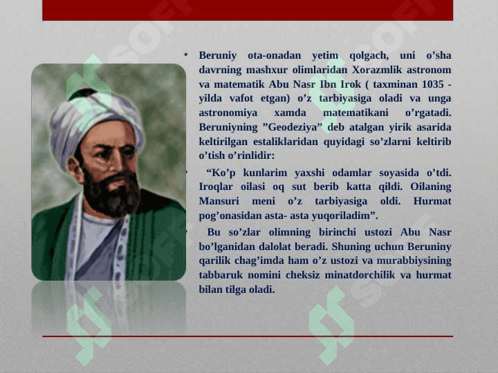 Abu Rayxon Beruniy hayoti va ilmiy faoliyati 4