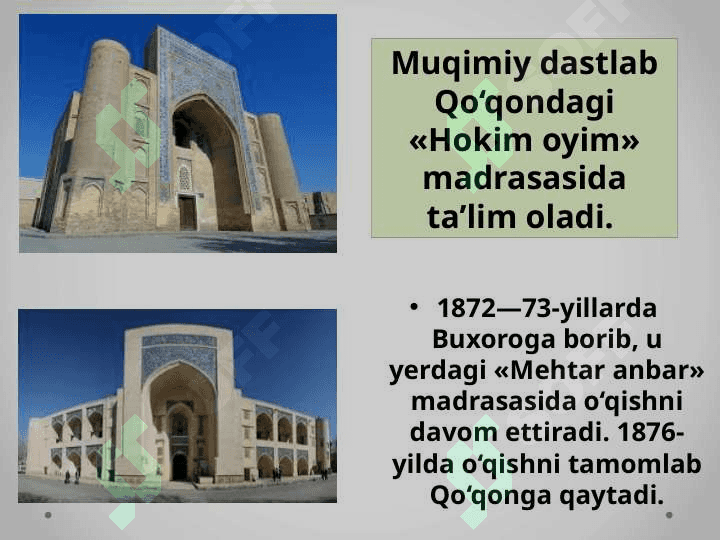 MUHAMMAD AMINXO’JA  MUQIMIY 4