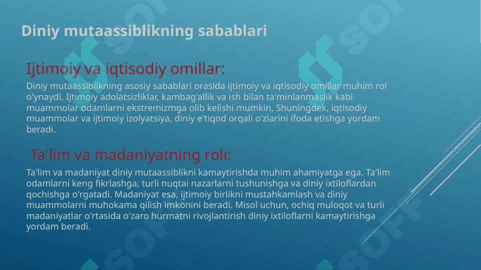 Diniy mutaassiblik va dindorlik 4