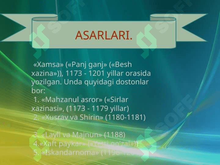 Nizomiy Ganjaviyning 5