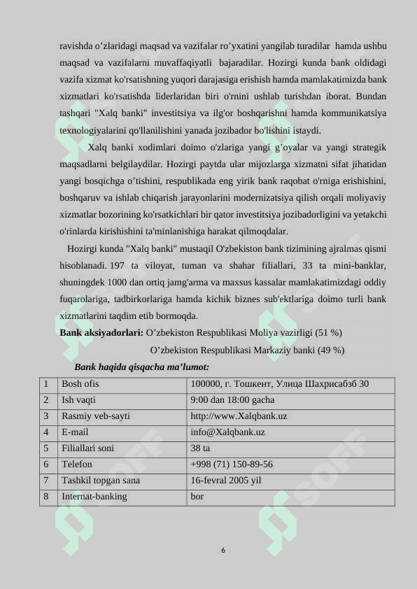 XALQ BANK TERMIZ FILIALI amaliyot hisoboti 5