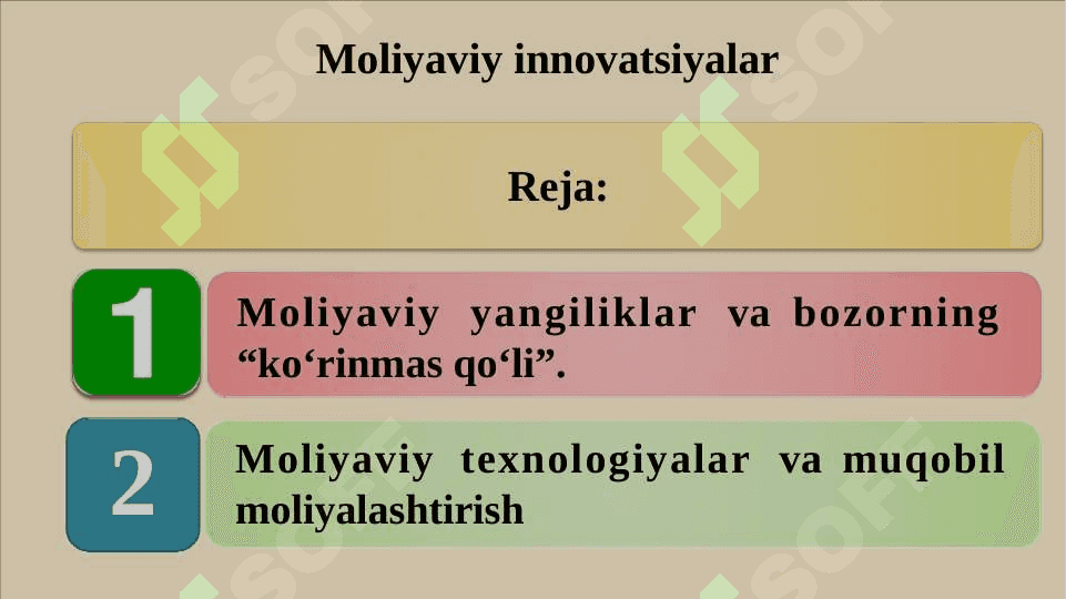 Moliyaviy innovatsiyalar 2