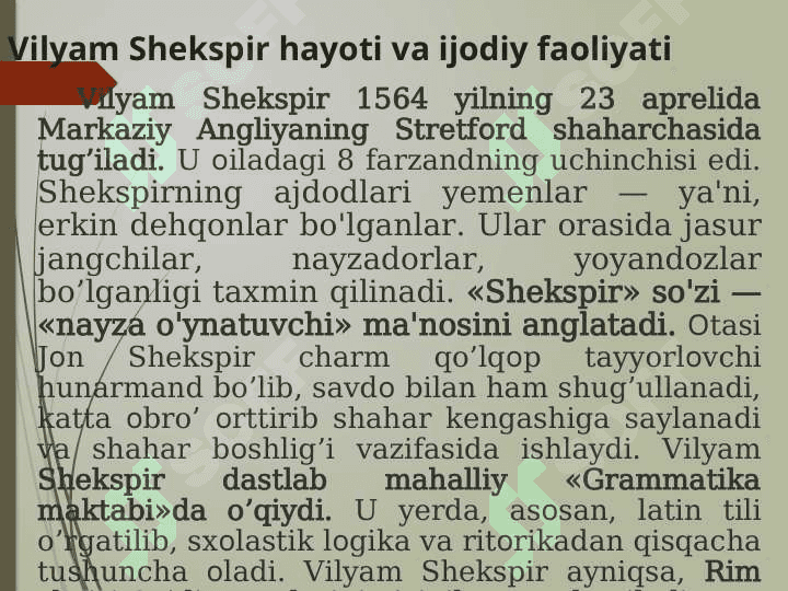 V. Shekspir va ingliz adabiyoti 6