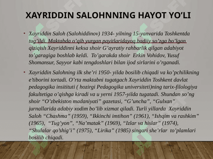 Xayriddin  Salohnning 2
