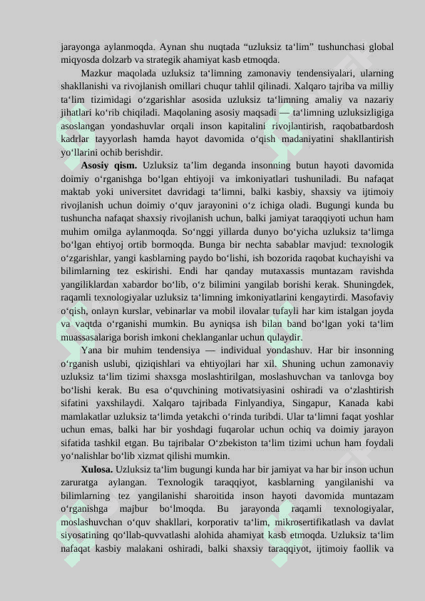 Uzluksiz taʼlimda tendensiyalar 2