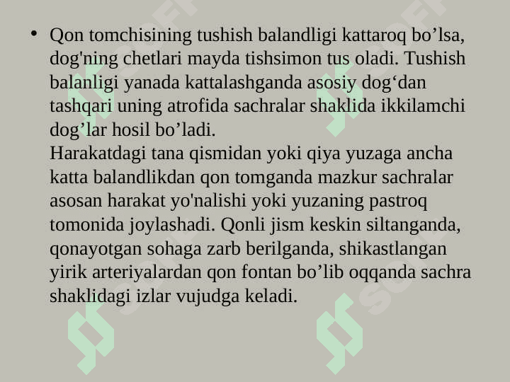 Qon va uning dog’larini sud-tibbiy tekshirish 4