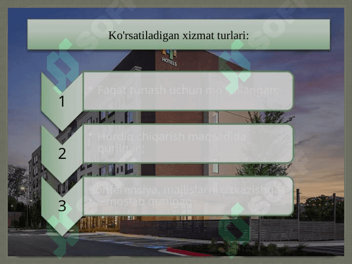 Mavzu:  Mehmonxona xo’jaligi va mehmonxona xizmati 2