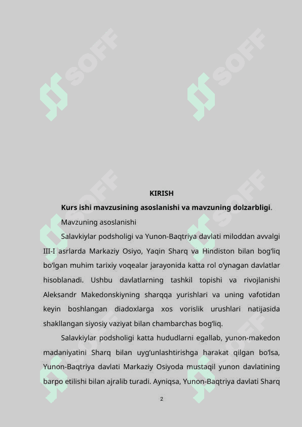 Salavkiylar podsholigi va Yunon - Baqtriya davlati 2