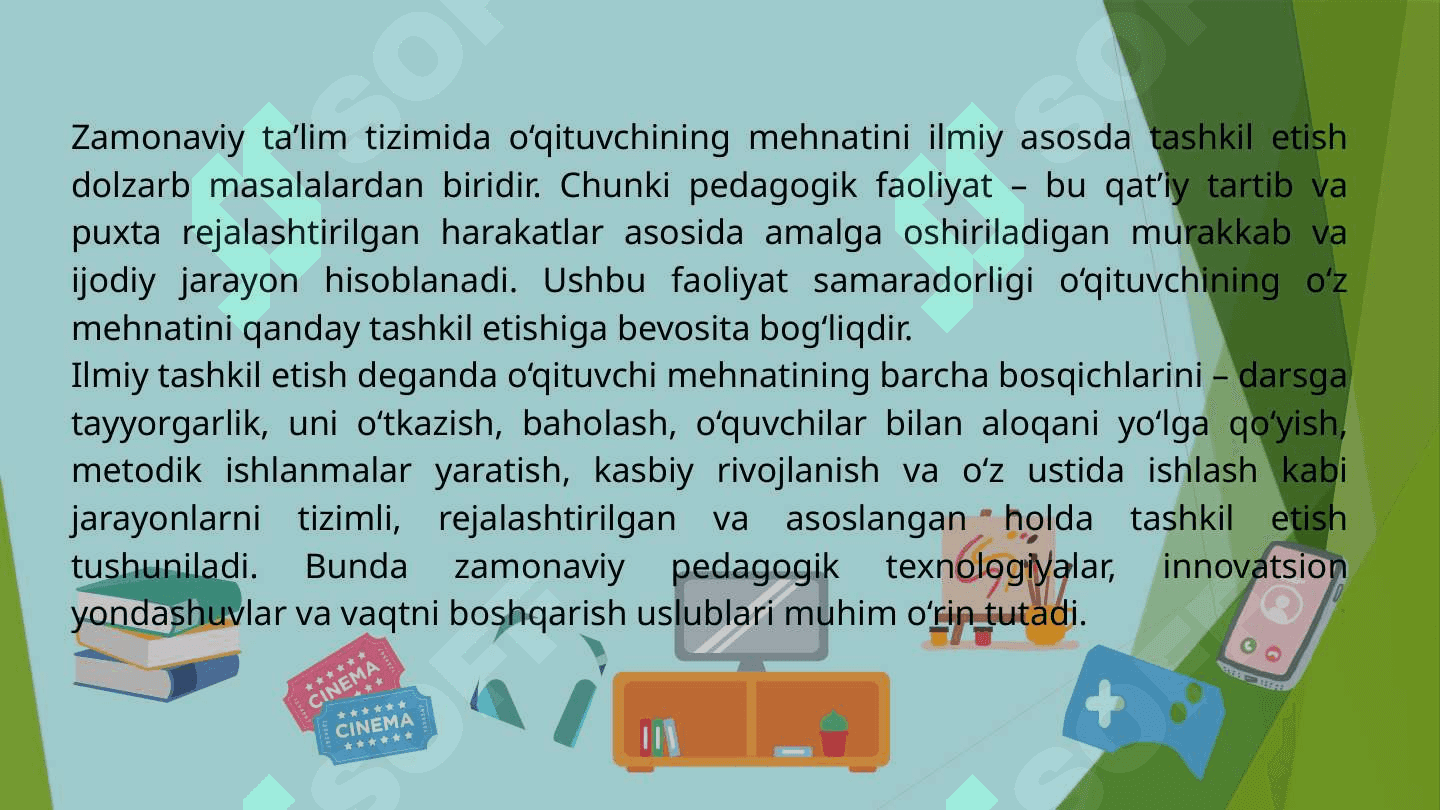 O'qituvchi mehnatini ilmiy tashkil etish 5