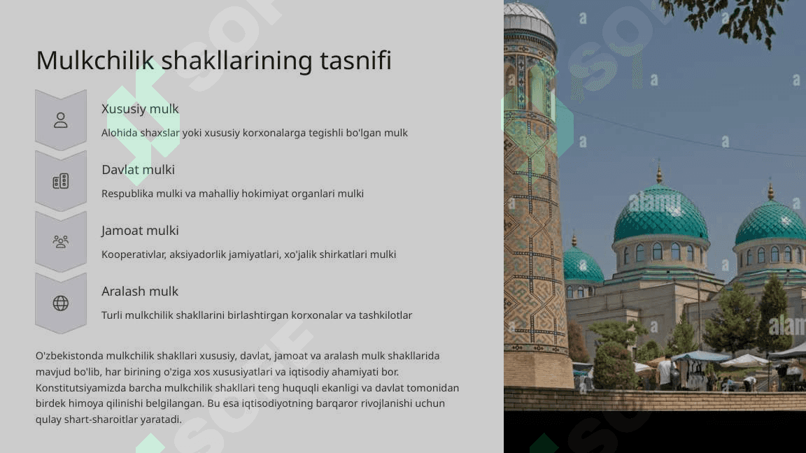 Mulkchilik shakllari, ularning o'zaro harakati va zaruriyatlari 4