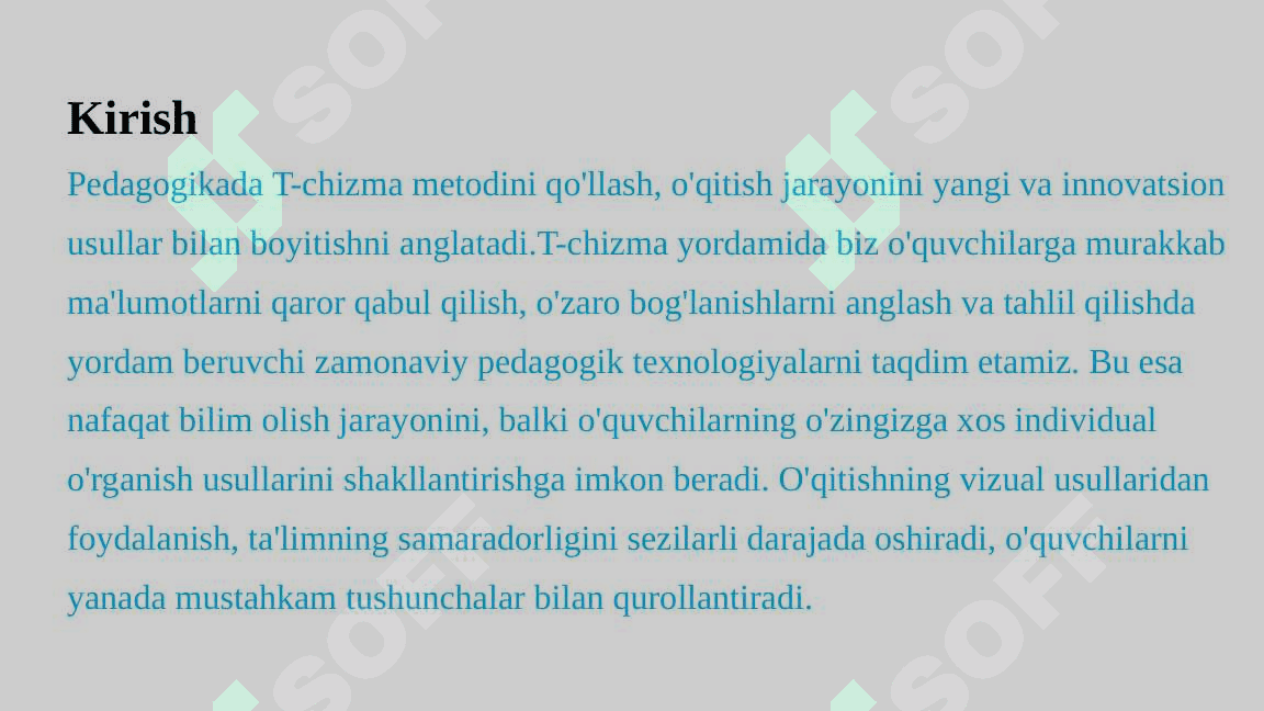 T chizma metodikasi 2