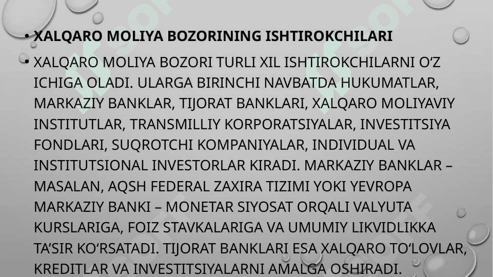 Xalqaro moliya bozorini tartibga solish usullari va mexanizmlari 5