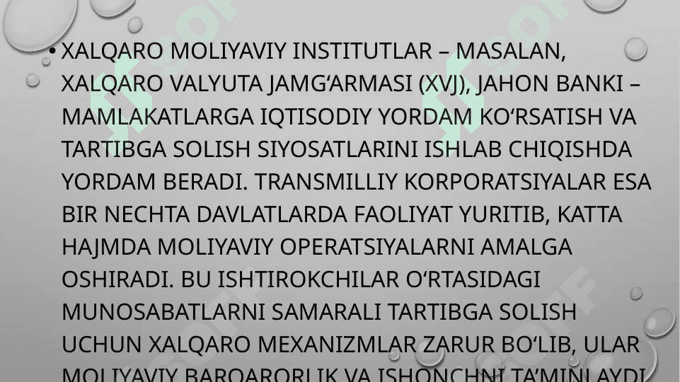 Xalqaro moliya bozorini tartibga solish usullari va mexanizmlari 7