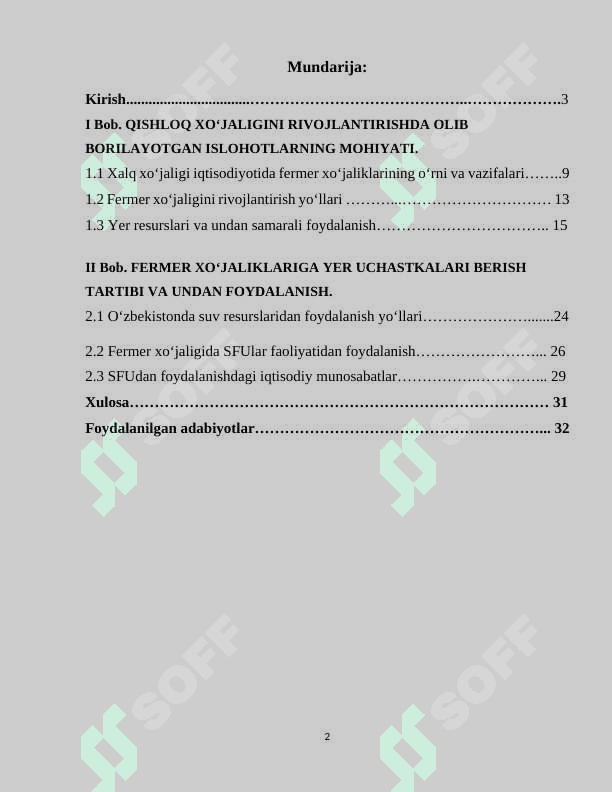 FERMER XO‘JALIKLARI YER MAYDONLARI HAJMINI OPTIMALLASHTIRISH 2
