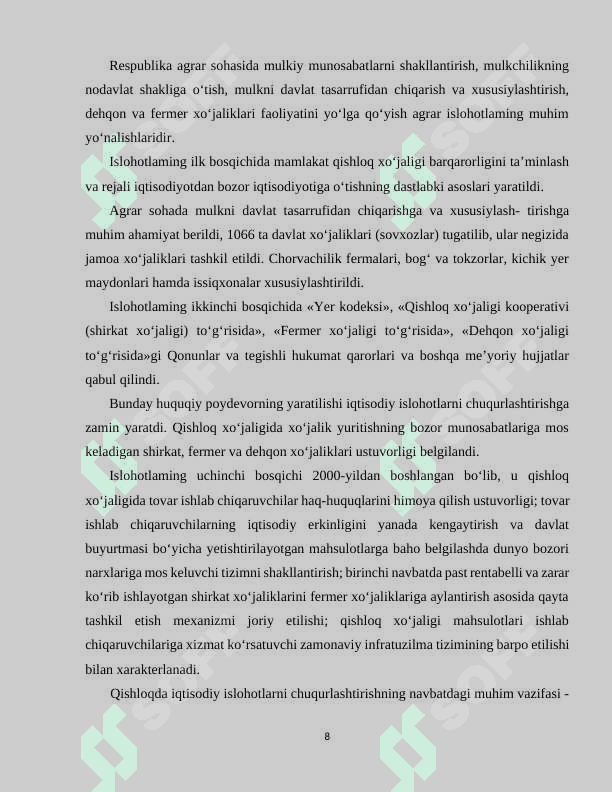 FERMER XO‘JALIKLARI YER MAYDONLARI HAJMINI OPTIMALLASHTIRISH 8