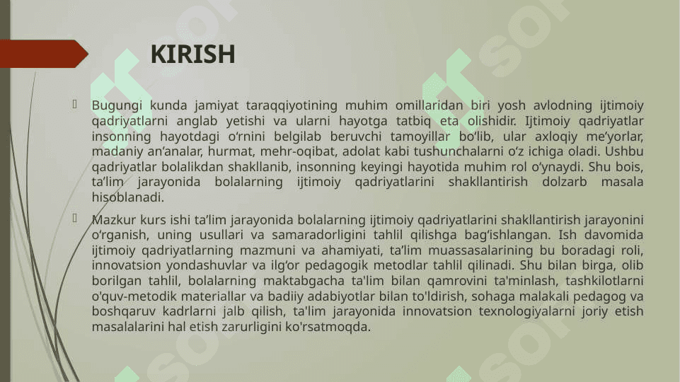 TA'LIM JARAYONIDA BOLALARNING IJTIMOIY QADRIYATLARINI SHAKLLANTIRISH 3