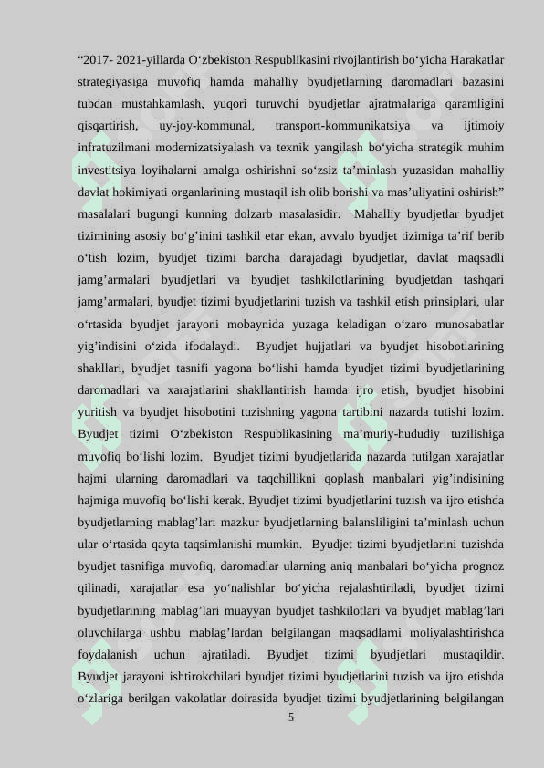 Mahalliy byudjetlarini samarali boshqarish 5