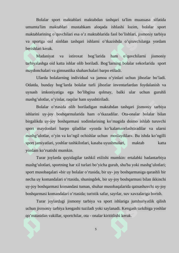Maktabdan tashqari jismoniy tarbiya ishlari va ularni tashkil etish 5