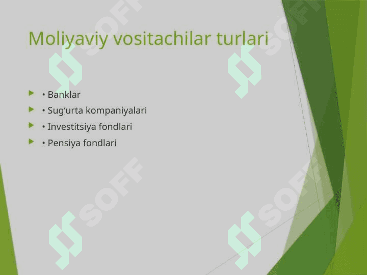 Moliyaviy vositachilar TAGDIMOT 6