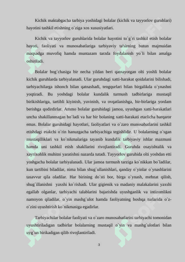 Maktabgacha yoshidagi bolalarda kun tartibi 3