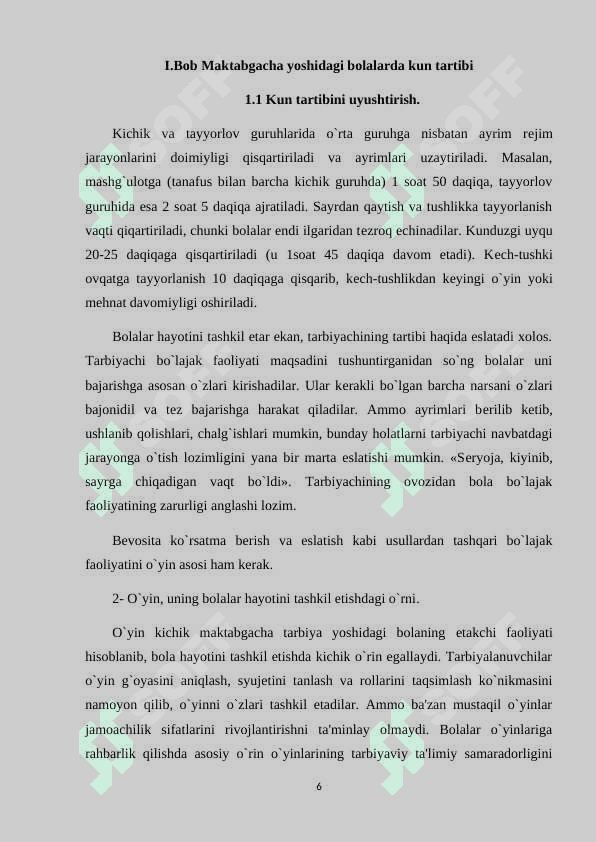 Maktabgacha yoshidagi bolalarda kun tartibi 6