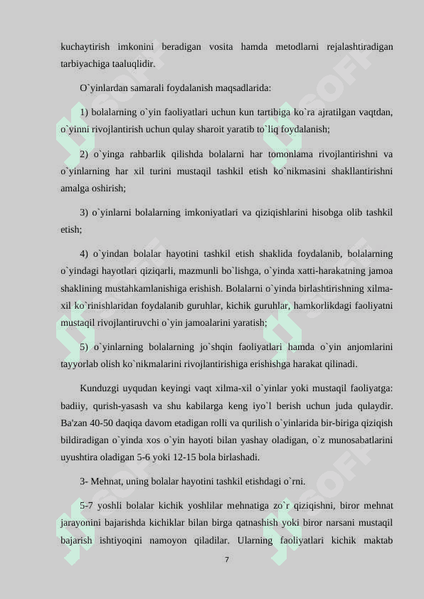 Maktabgacha yoshidagi bolalarda kun tartibi 7
