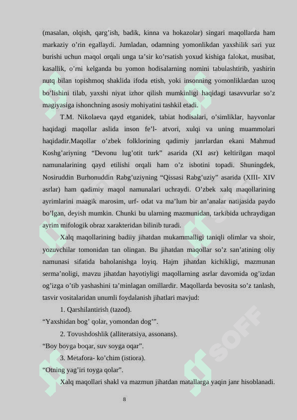 Maqollarni tarjima qilish muammolari. 8