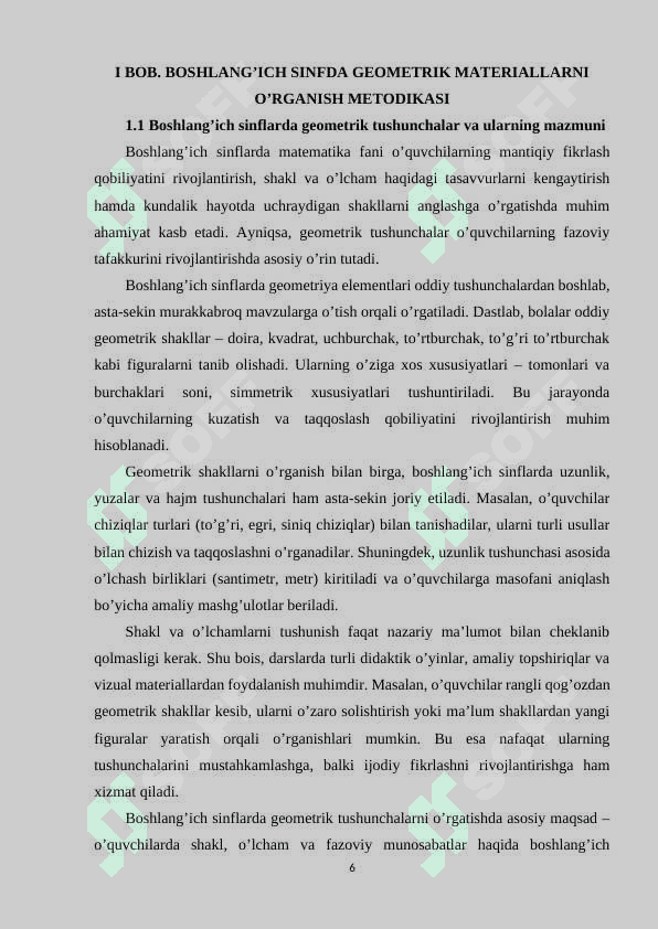 Geometrik materialni o’rganish metodikasi 6