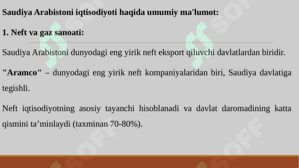 ARABISTON IQTISODIYOTI HAQIDA 3