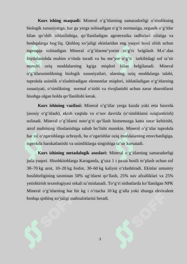 Mineral makro va bakterial o'g'itlar va ularning ishlatilishi76 3