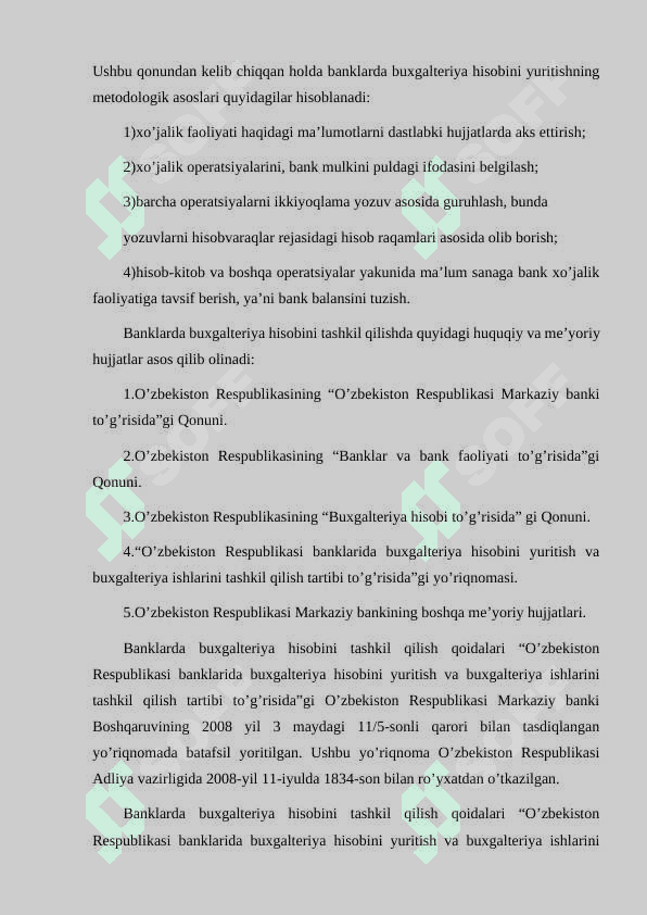 BANK BALANSI, UNING MODDALARI VA TUZISH TARTIBI 3