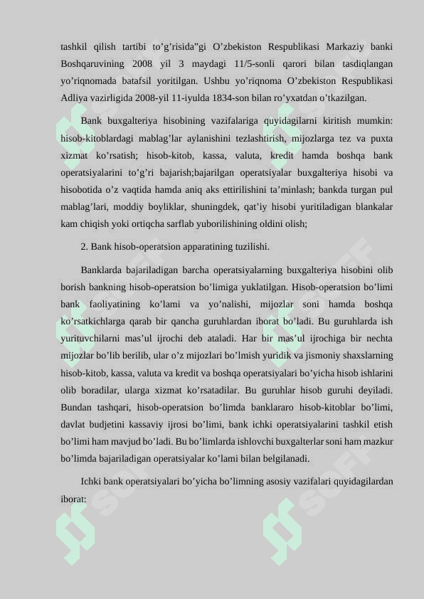 BANK BALANSI, UNING MODDALARI VA TUZISH TARTIBI 4