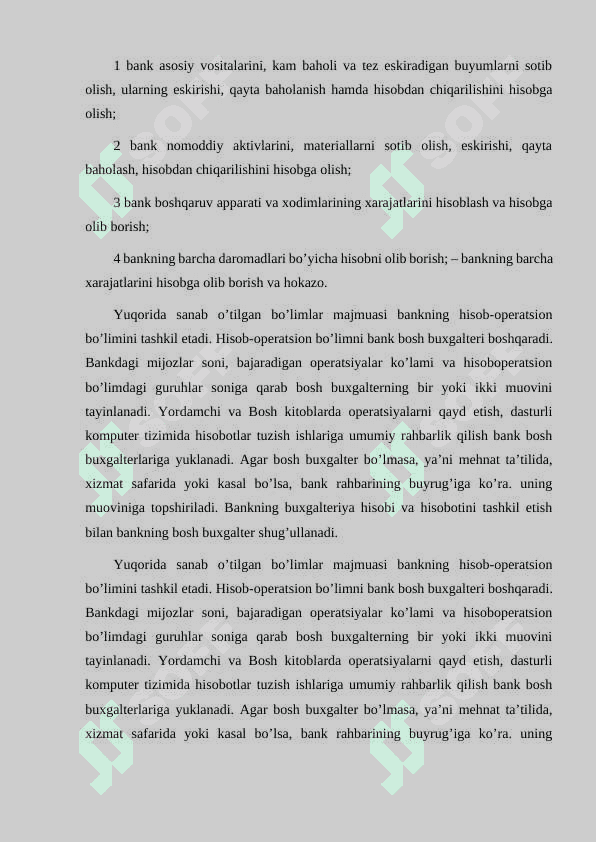 BANK BALANSI, UNING MODDALARI VA TUZISH TARTIBI 5