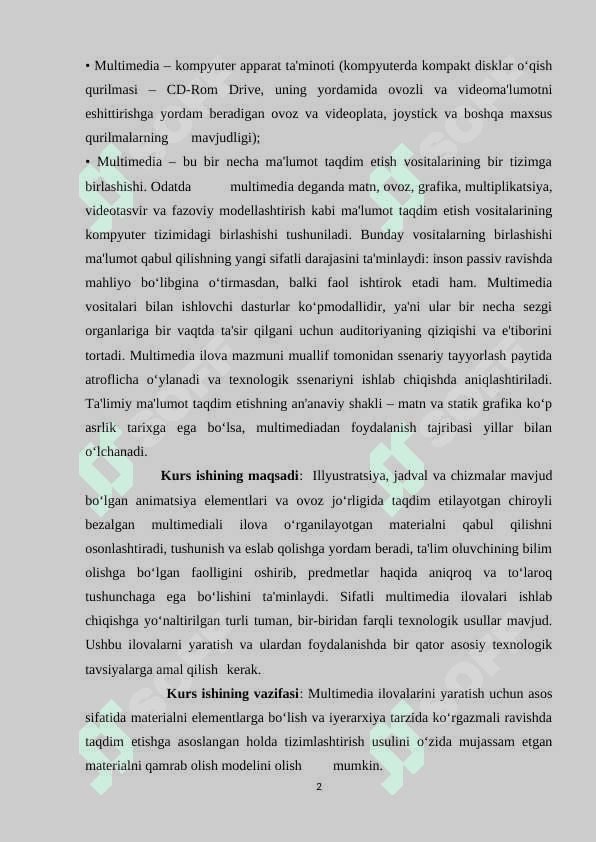 Multimedia so’zining ma’nosi va kelib chiqish tarixi 2