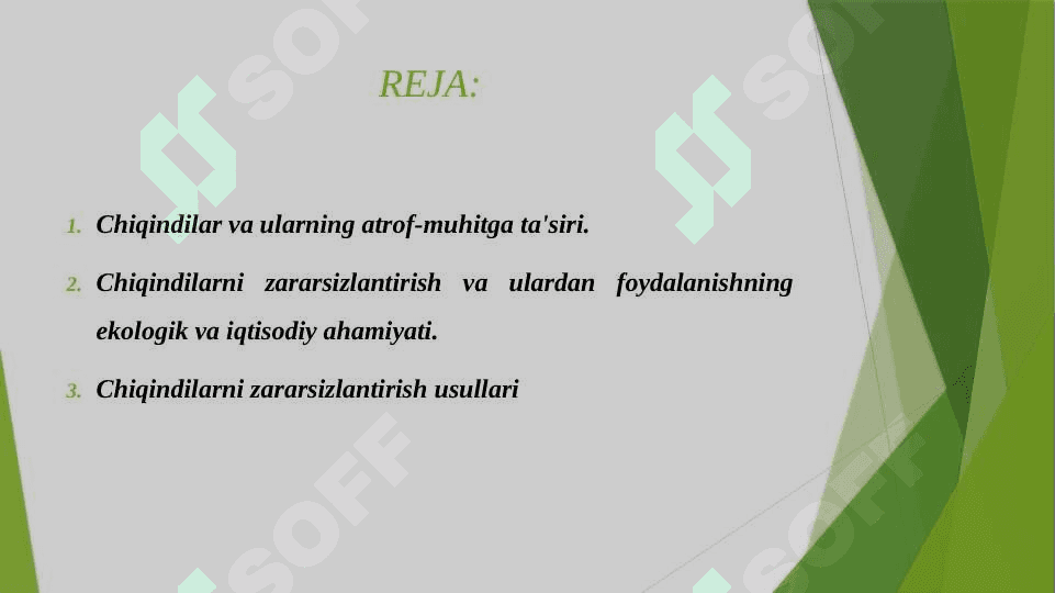 CHIQINDILARNI ZARARSIZLANTIRISH VA ULARDAN FOYDALANISH 2