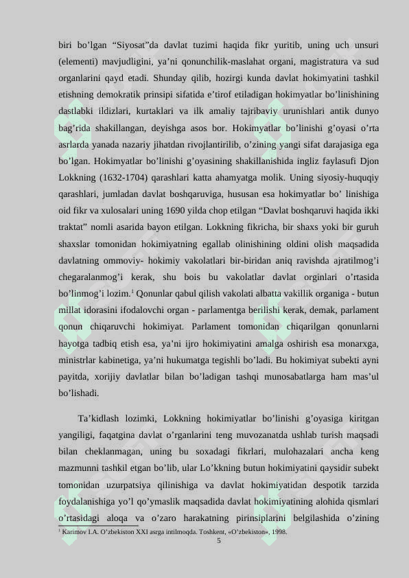 Mustaqil O'zbekistonda hokimiyatlar bo'linishi prinsipi 5